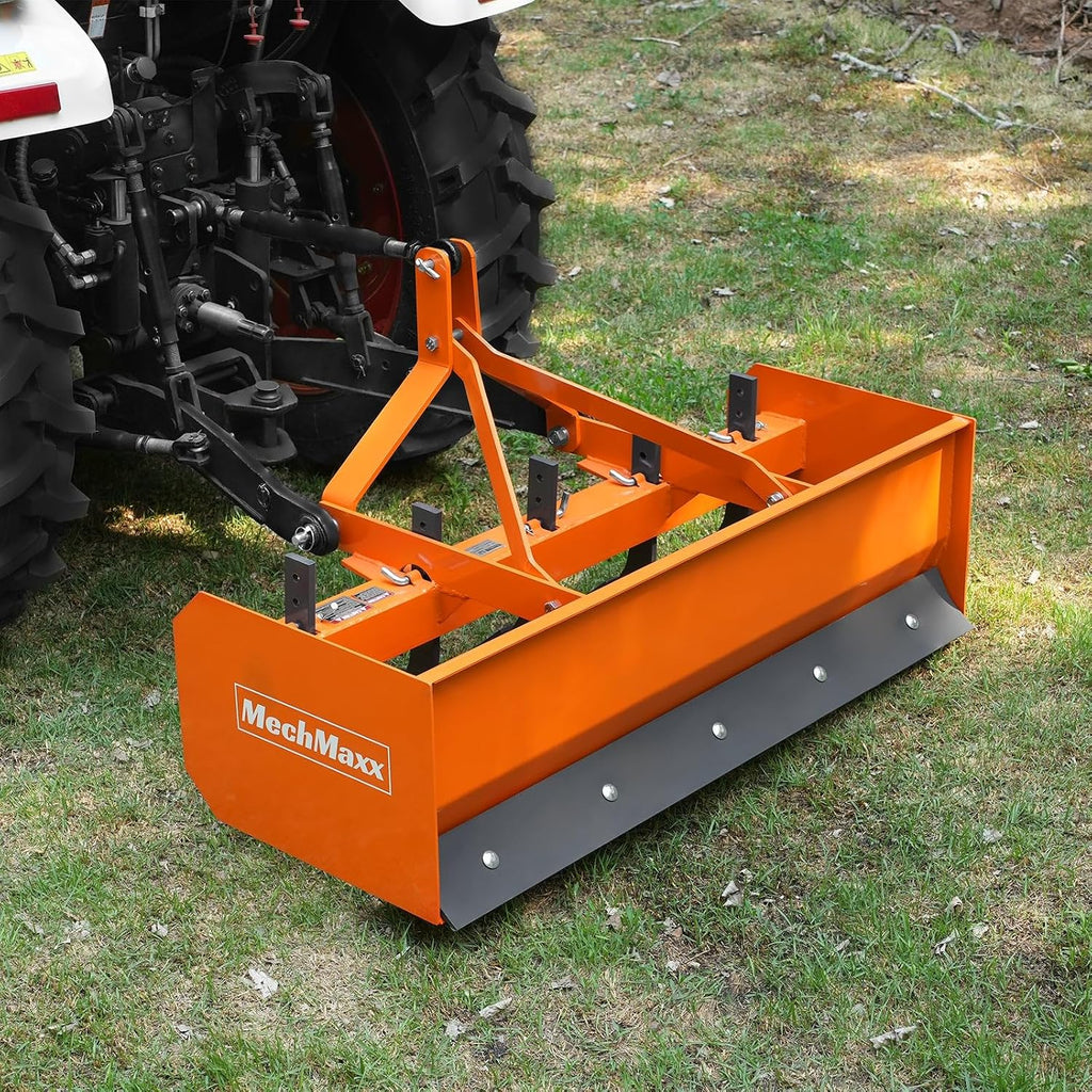 60" Box Blade Scraper with 5 Shanks 3 Point Hitch Tractor Attachment, Model BB60
