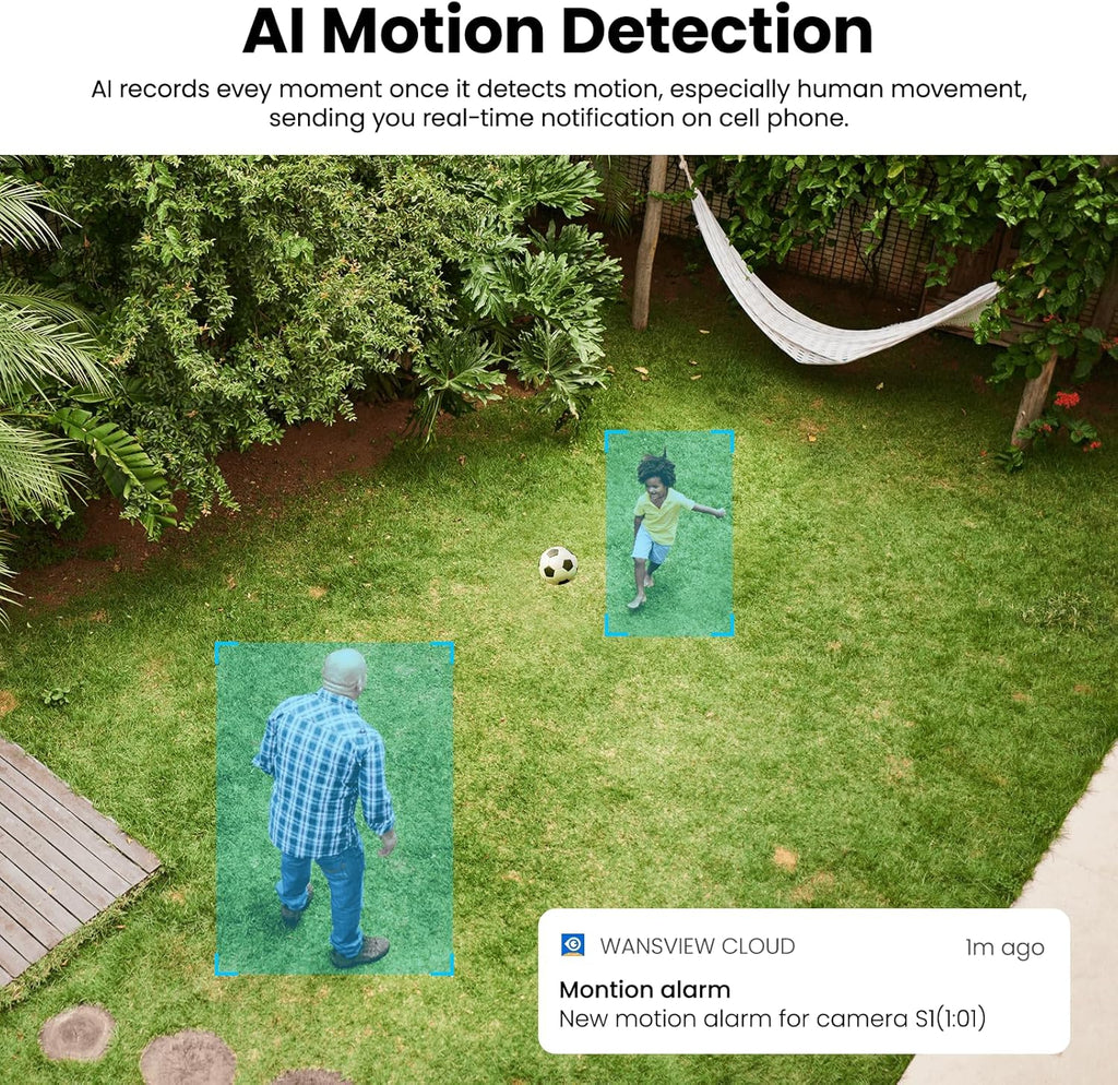 Cameras for Home Security-2K Wireless Security Camera Outdoor with AI Motion Detection & Siren, Non-Stop Solar