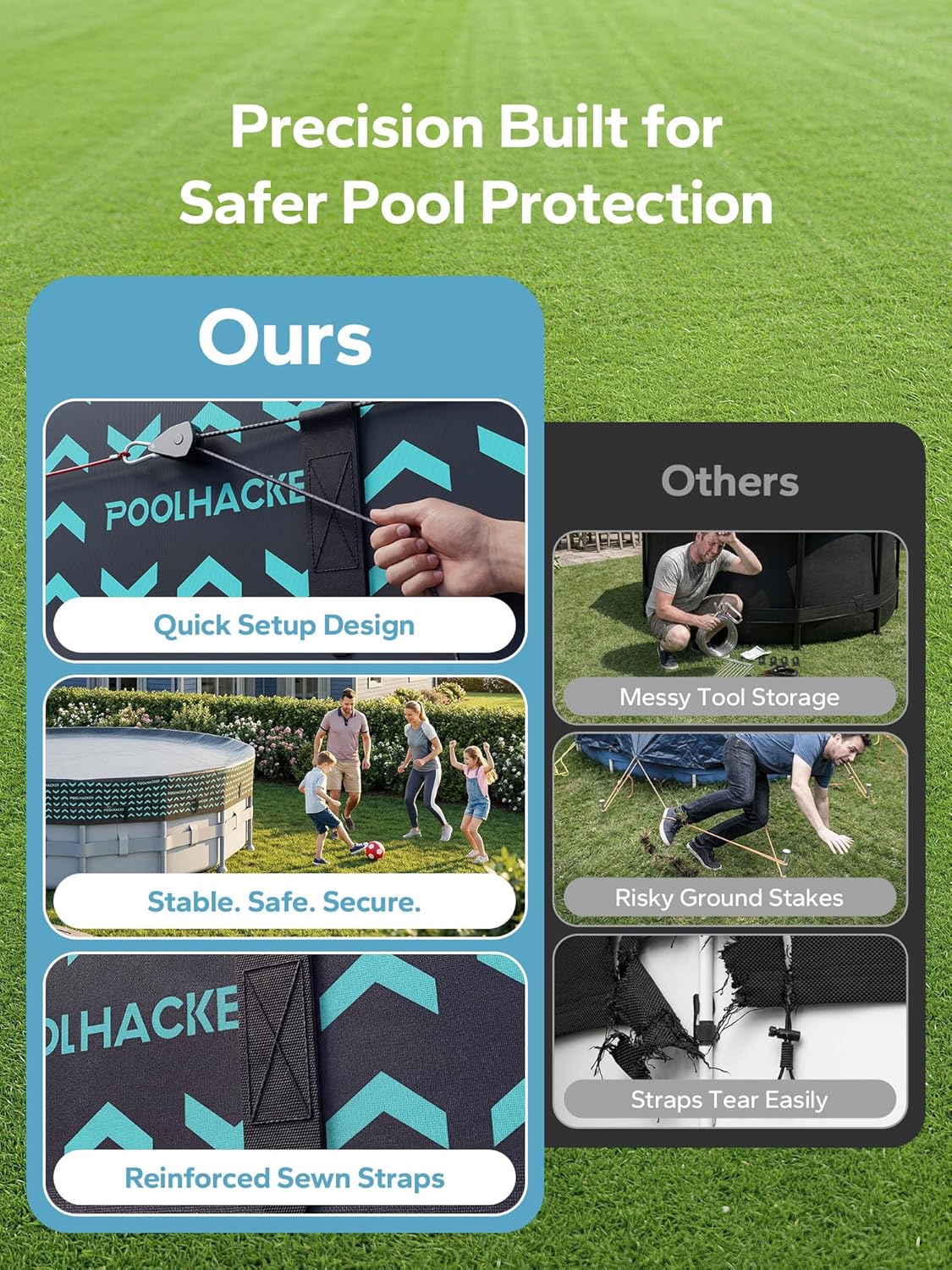 16 FT Round Pool Cover 420D Swimming Pool Cover for Above Ground Pools, Solar Pool Cover with Steel Cable & Pulley