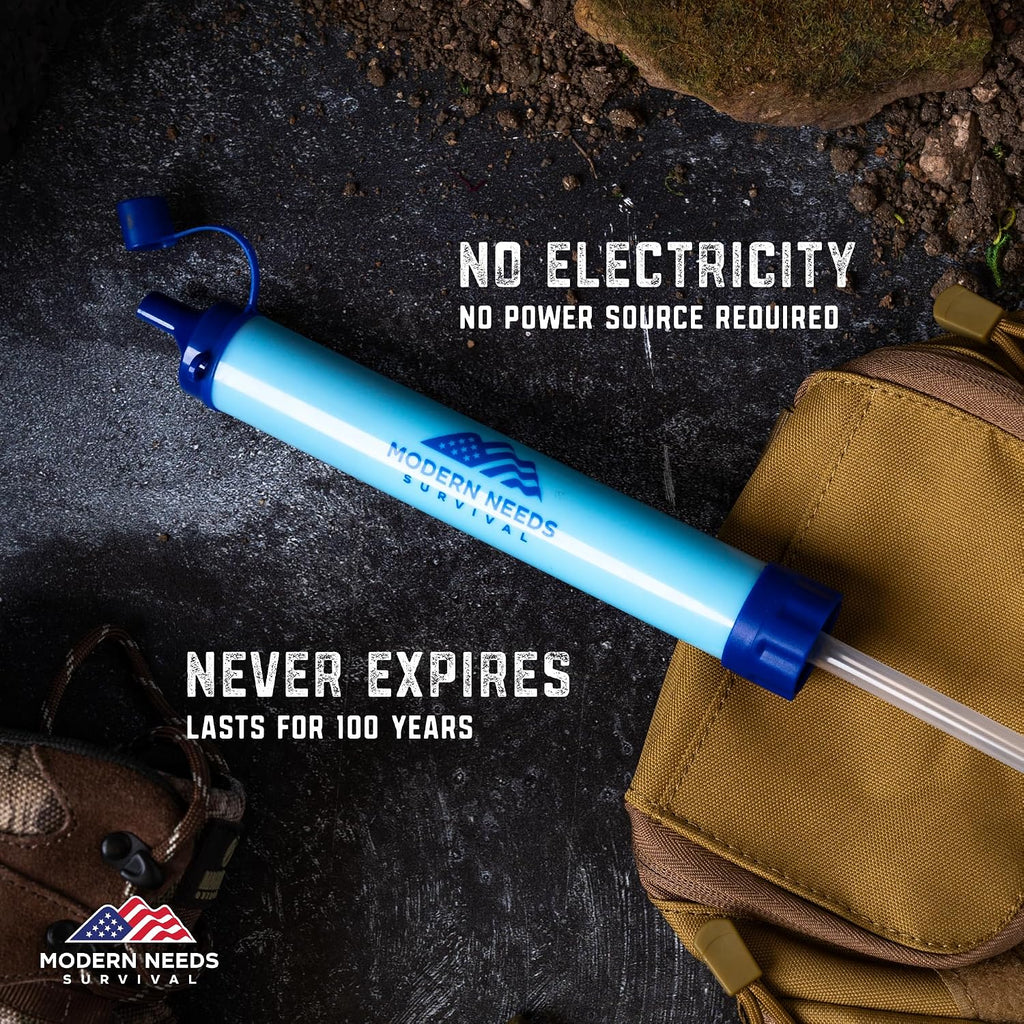 Ready Filter Personal Water Filter Straw | Backpacking Water Filter for Hiking & Camping | Portable Water Purifier