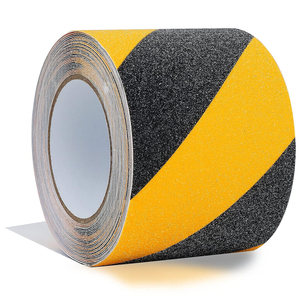 4" x 35Ft Black&Yellow Heavy Duty Anti Slip Tape for Stairs Outdoor/Indoor Waterproof Grip Tape Safety Non Skid Roll
