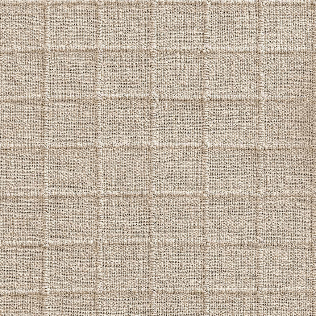Artisanal Grid Decorative Linen Placemats Set of 6, Neutral Beige