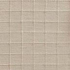 Artisanal Grid Decorative Linen Placemats Set of 6, Neutral Beige