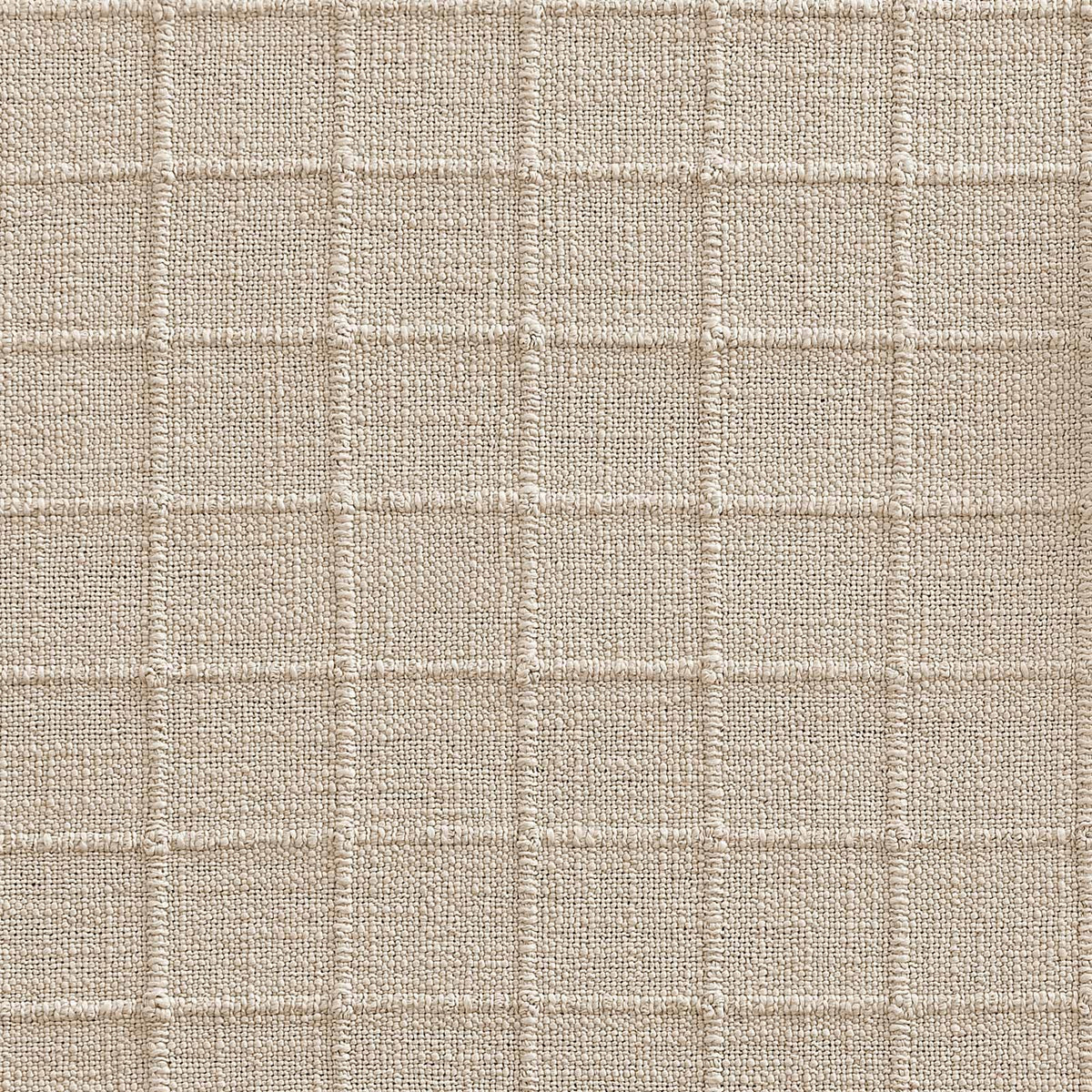 Artisanal Grid Decorative Linen Placemats Set of 6, Neutral Beige