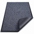 Commercial Floor Mat 2Pcs 3'x5' Grey Heavy Duty Rubber Entrance Rug