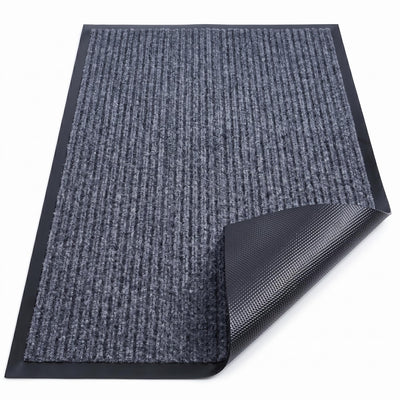 Commercial Floor Mat 2Pcs 3'x5' Grey Heavy Duty Rubber Entrance Rug