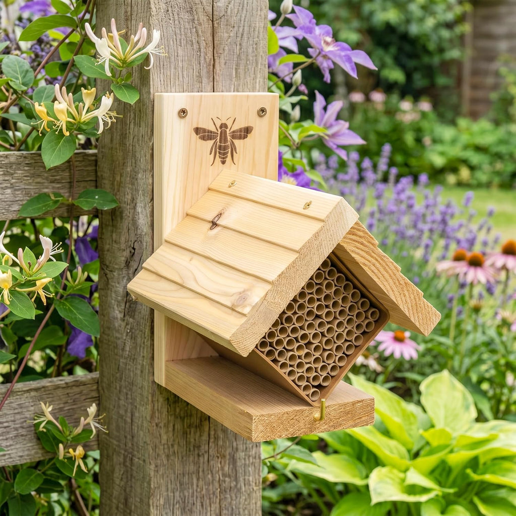 Woodlink Western Cedar Mason Bee House with Replaceable Tubes