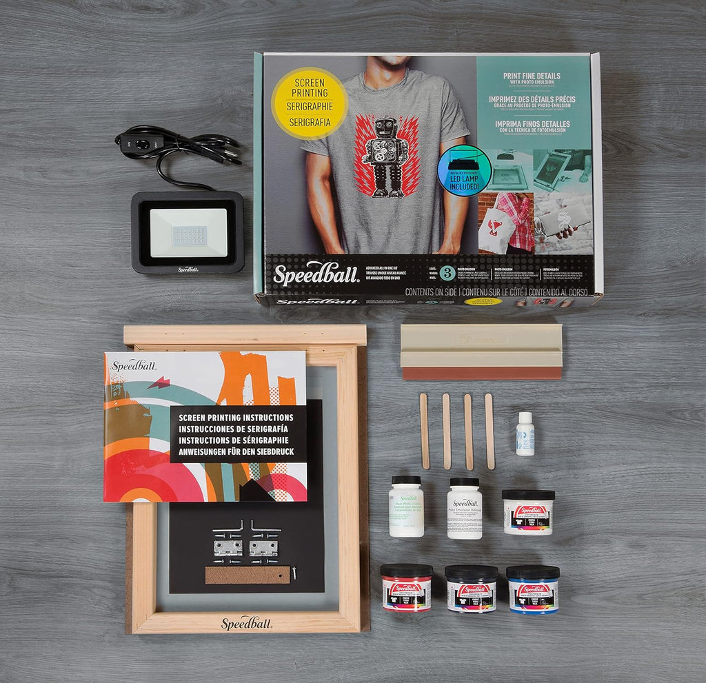Advanced All-In-One Screen Printing Kit, Includes LED UV Exposure Lamp