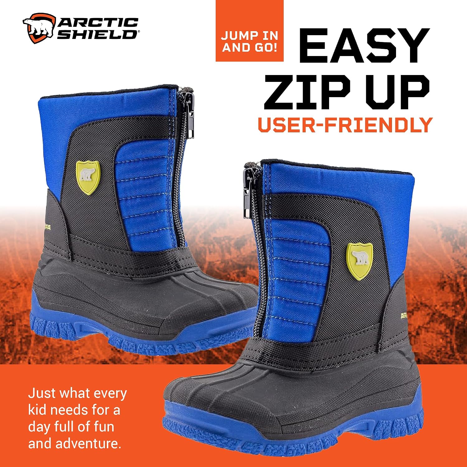 Unisex Kids Winter Boots - Warm Waterproof Insulated Comfortable Easy On/Off Kids Snow Boots for Boys and Girls