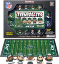TeenyMates NFL Action Figures Gift Set, with 11 Player Figures, Coach & Collectible Field Puzzle, NFL Football Toys