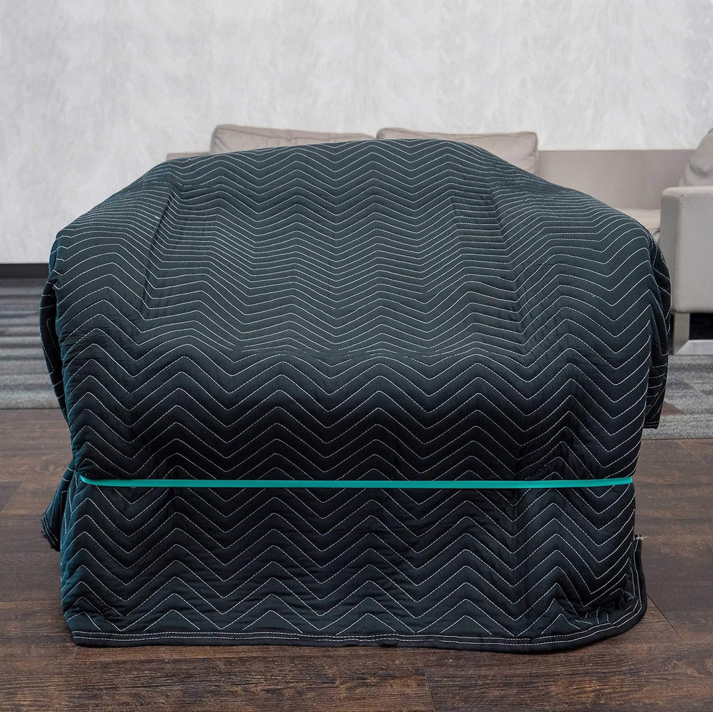 80 Inch X 72 Inch Mega Mover Moving Blankets And 30 Inch (60 Inch Fully Stretched) Moving Bands - Durable Protection