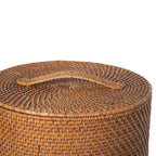 SMALL Rattan Laundry Hamper with Lid and Removable Liner Honey Brown