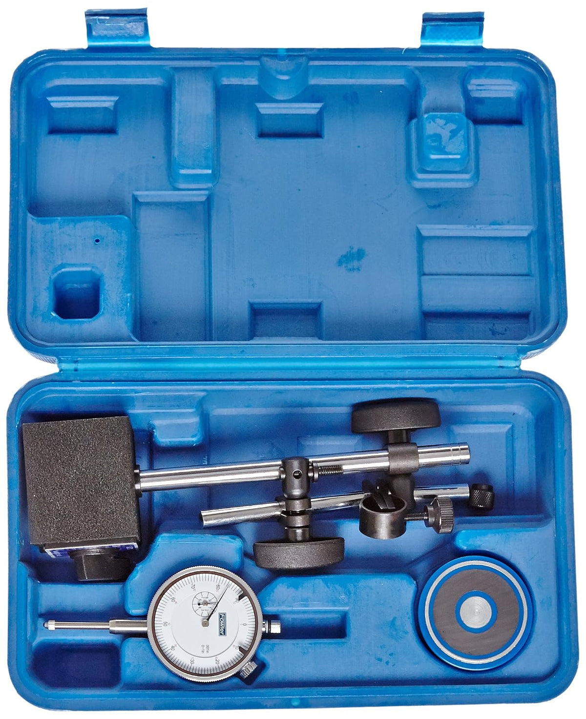 Fowler 52-585-125-0, Fine Adjust Mag Base with ADG White Dial Indicator Set