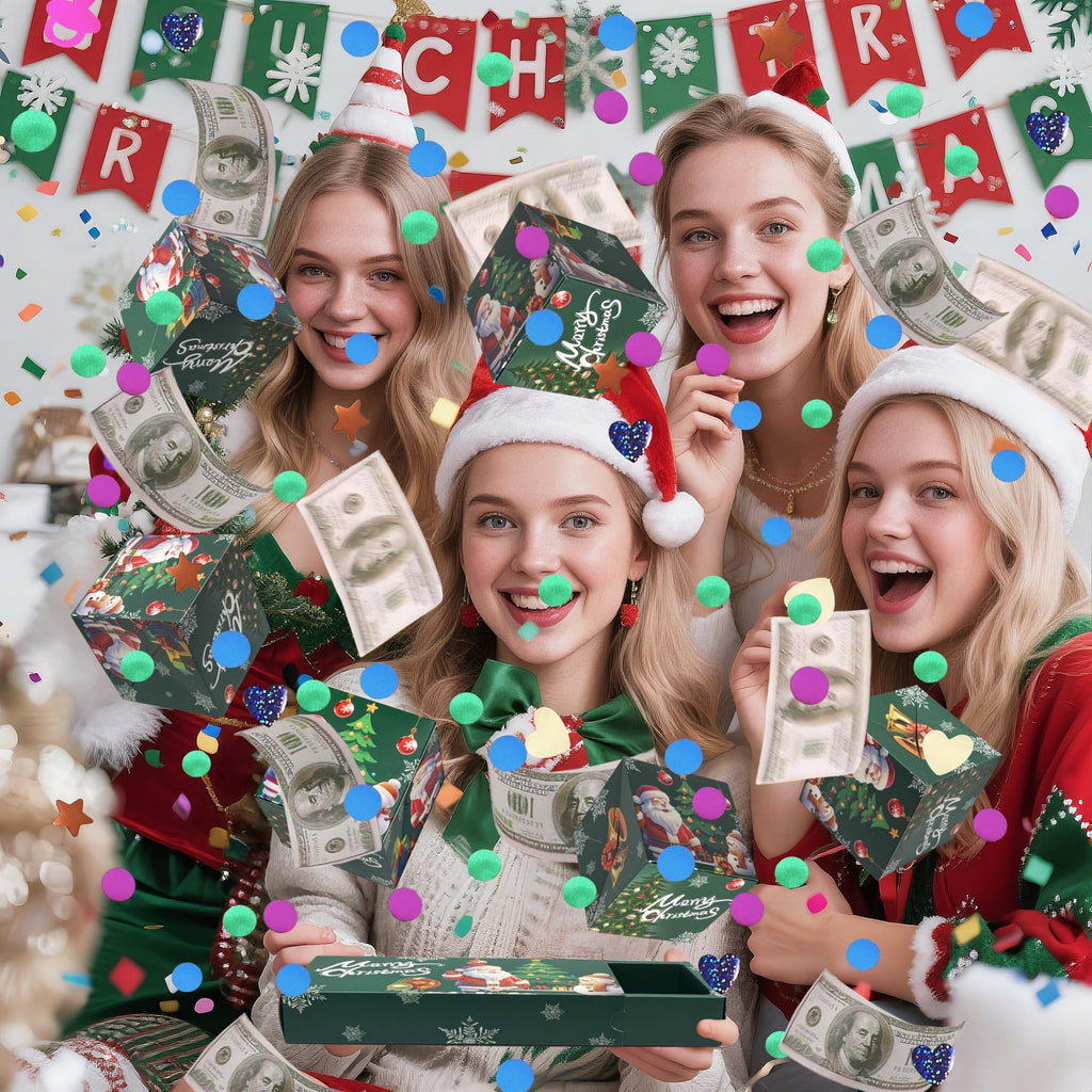 Christmas Surprise Money Gift Box Explosion for Cash Pop Up Box