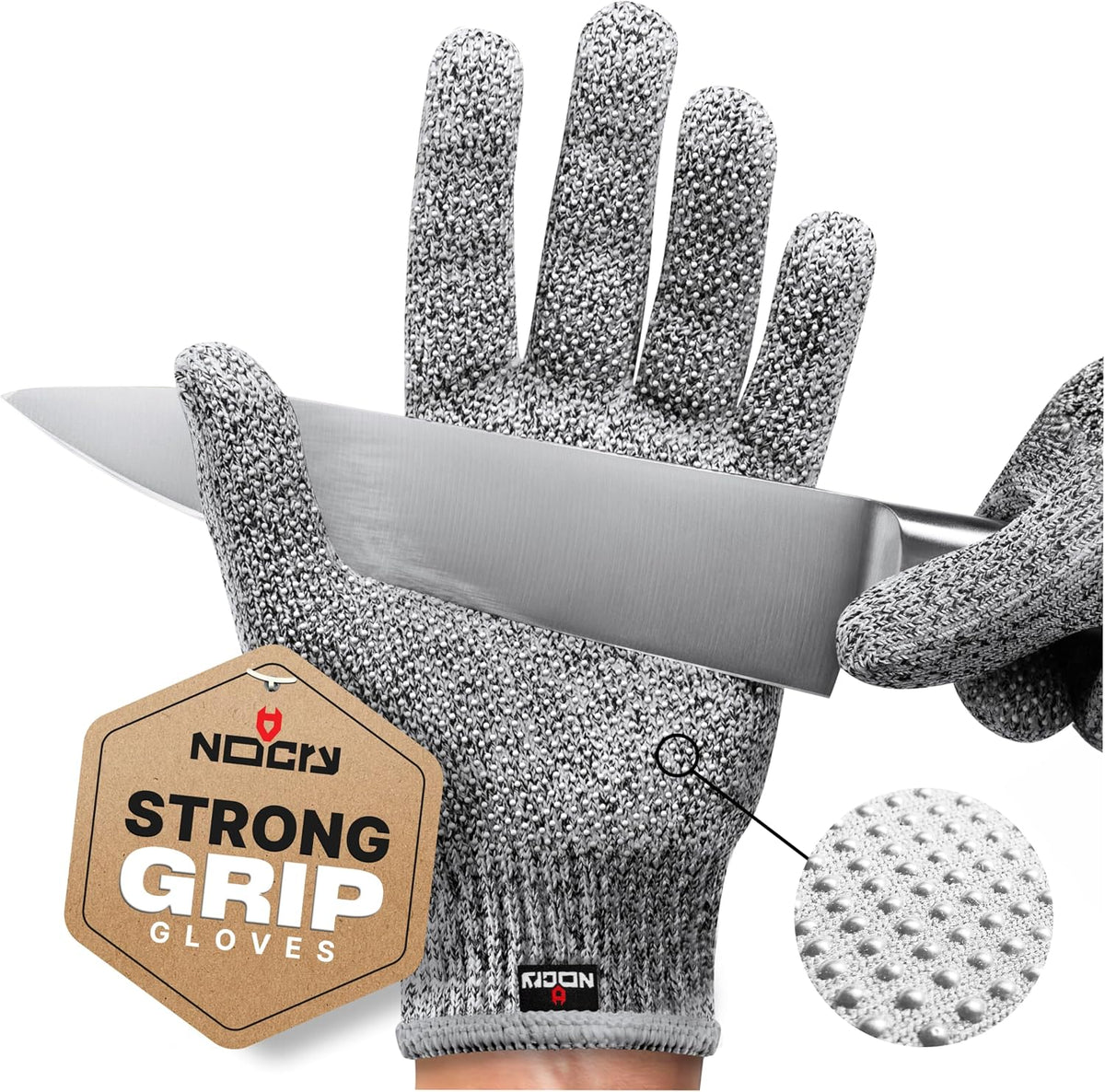 Cut Resistant Gloves With Grip Microdots — Food Grade Cutting Glove