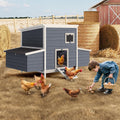 Wooden Chicken Coop with 2 Nesting Boxes & Lockable Doors, Outdoor Chicken House with Weatherproof Roof, Poultry Cage