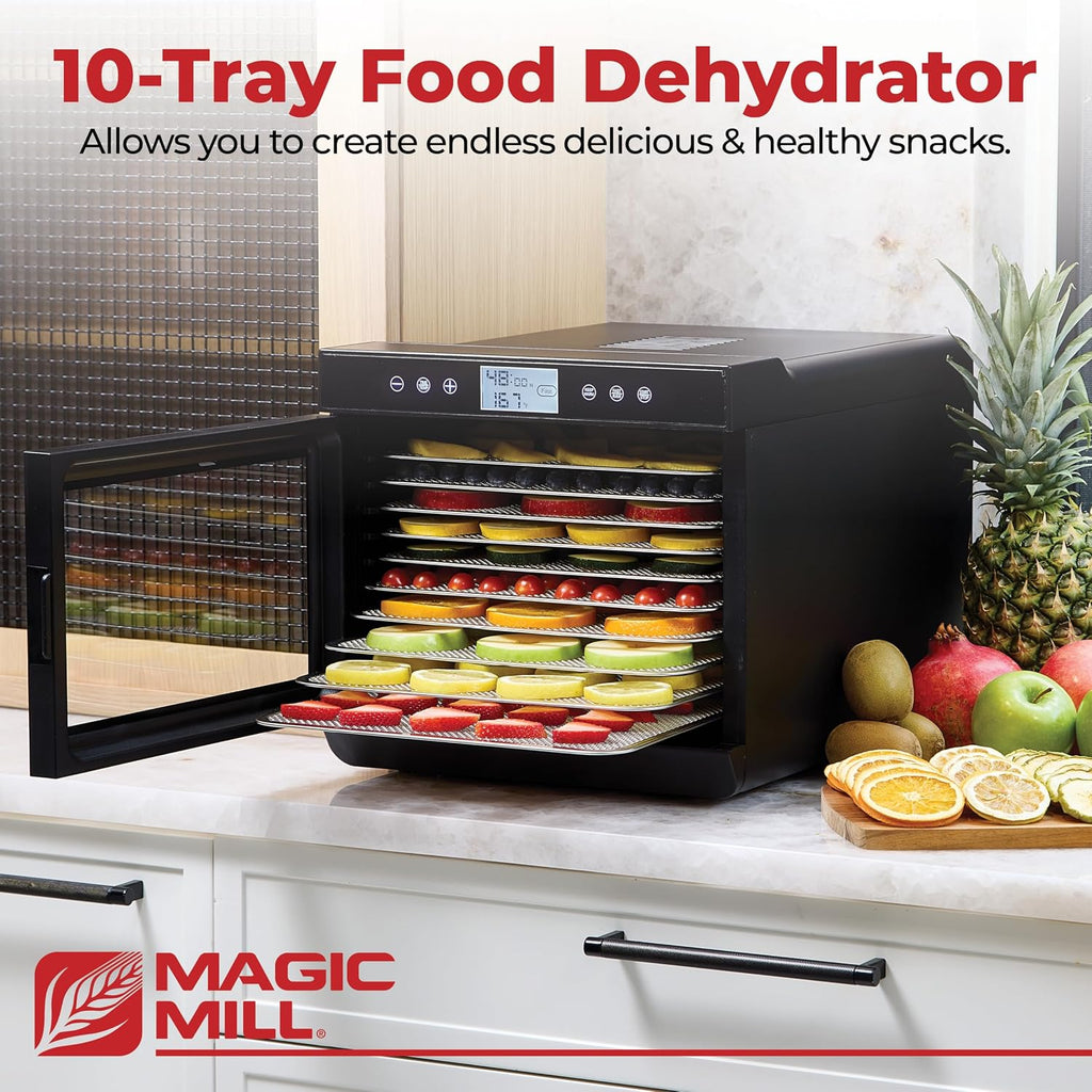 Premium Food Dehydrator Machine (10 Extra-Large Stainless Steel Trays) 700W Dryer for Beef Jerky, Fruits, Vegetables