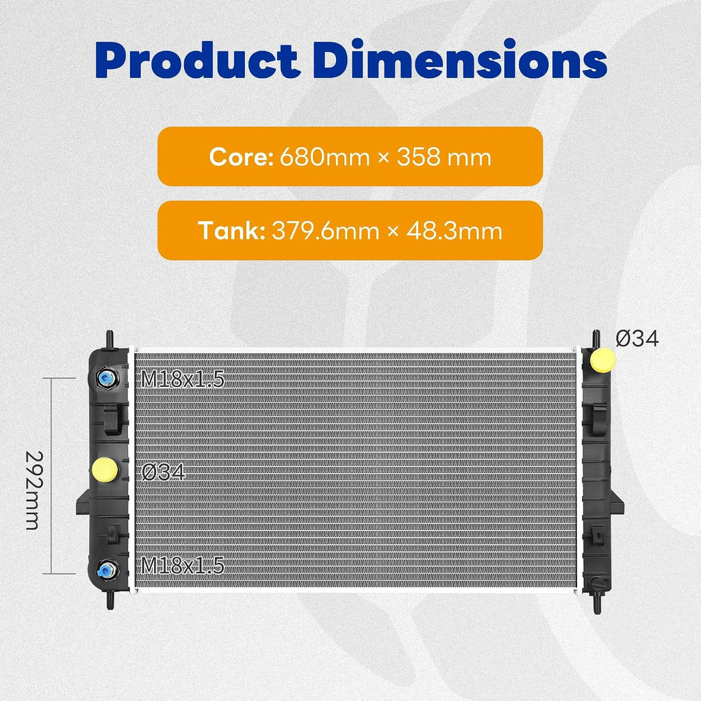 Aluminum Radiator Compatible with 2005-2010 Chevy Cobalt