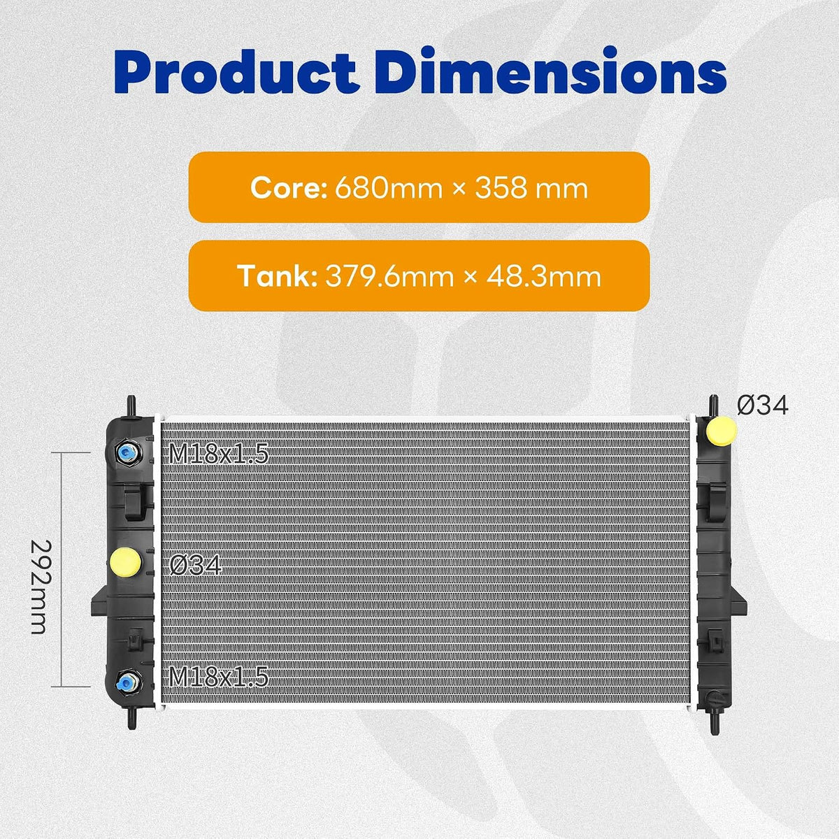 Aluminum Radiator Compatible with 2005-2010 Chevy Cobalt