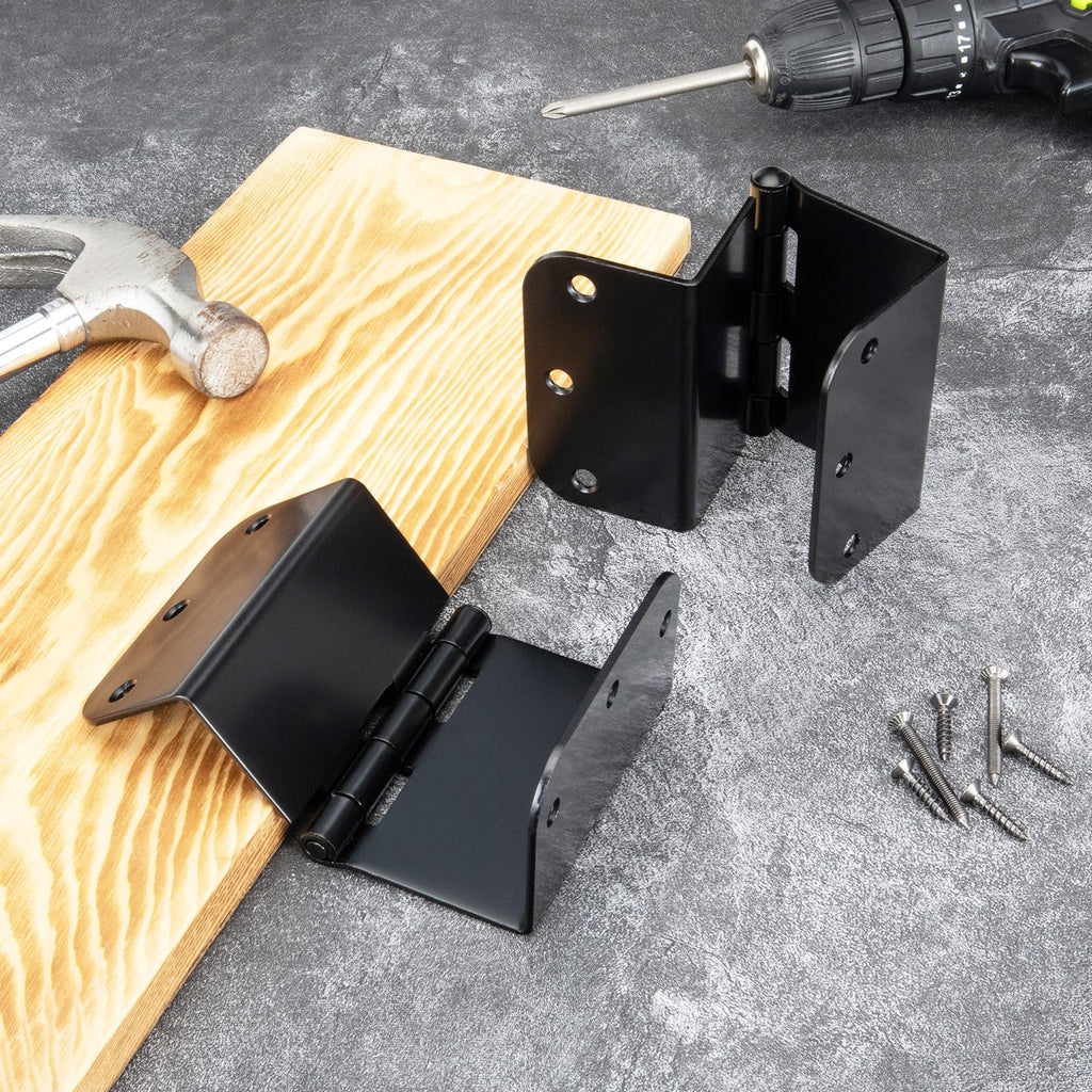 3 Pack Offset Hinges Matte Black 3.5 Inch with 5/8" Radius Corner