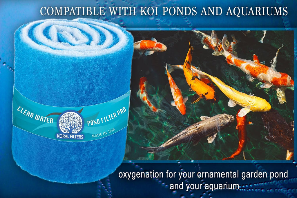 Koi Pond and Aquarium Filter Media Roll - 12 Inches by 72 Inches by 1.25 Inches (6 ft) - Cut to Fit - Durable - Fish