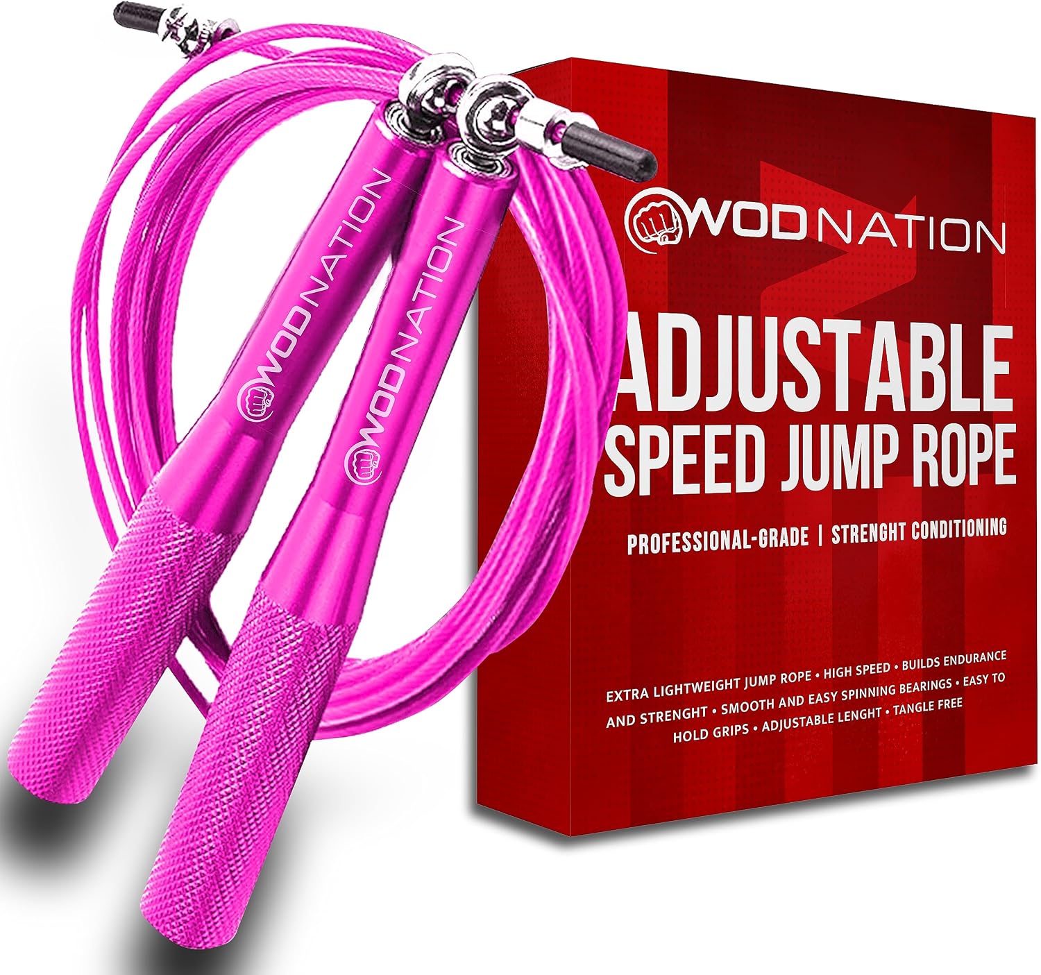 Aluminum Handle High Speed Adjustable Jump Rope for Women and Men - Perfect Skipping Rope for Boxing, Fitness, Workout