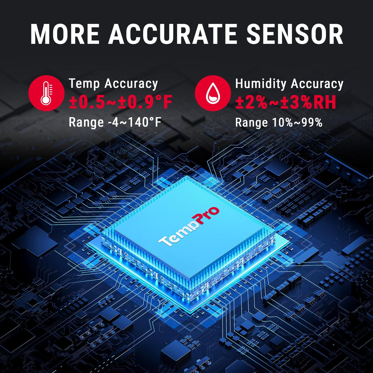TempPro TempAir Bluetooth Thermometer Hygrometer, 260 ft Temperature Sensor
