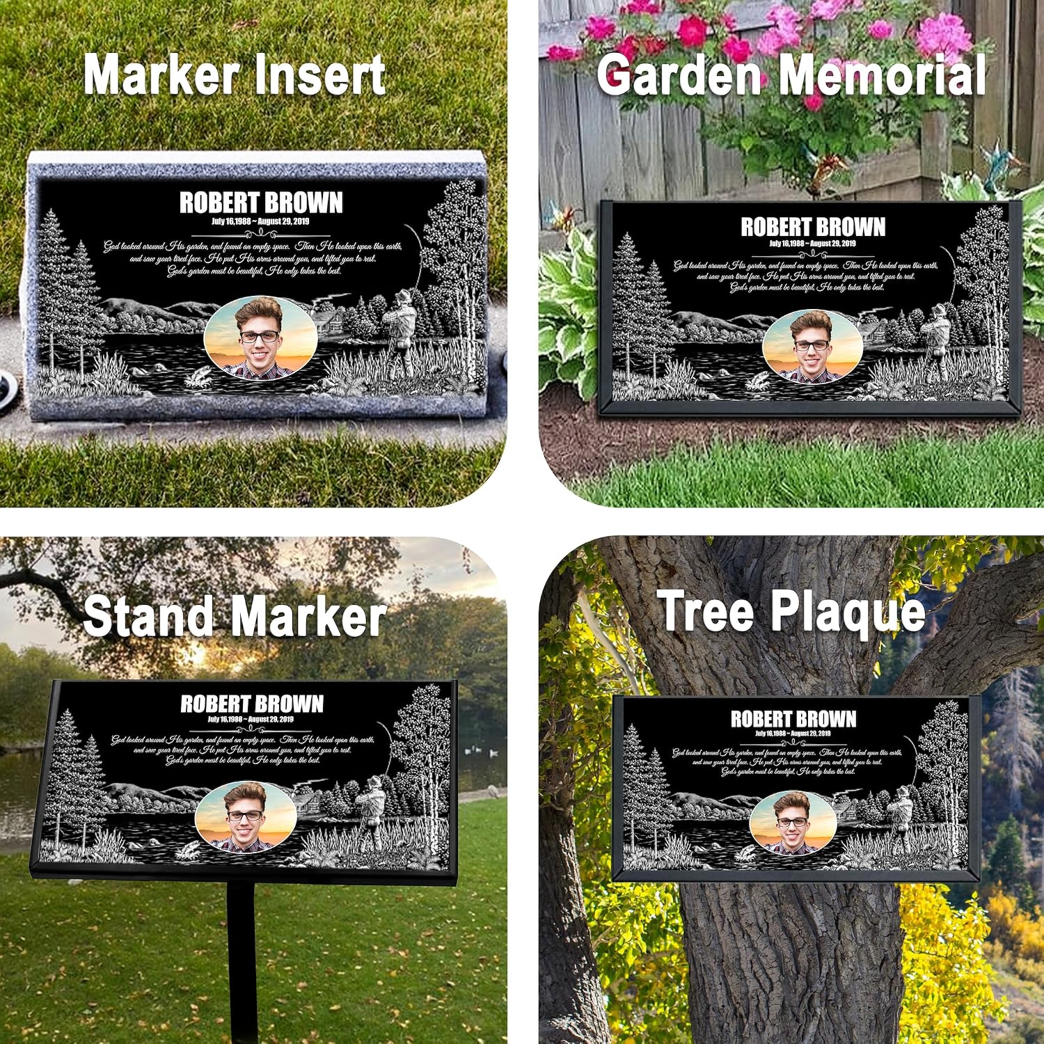 Granite Memorial Plaques for Outdoors, Headstones for Graves, Bereavement Garden Stones, Tombstone Marker, Grave