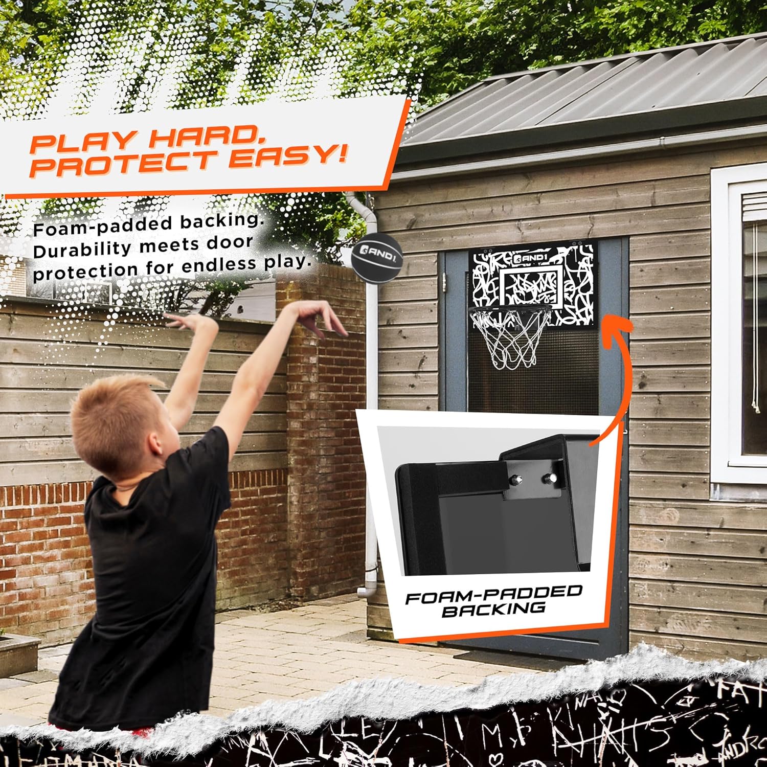 Over the Door Mini Basketball Hoop: 18x12 Shatterproof Backboard, 2 Mini Basketballs, and Hand Pump Included