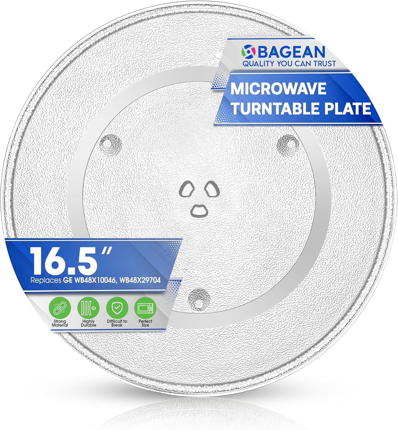 Microwave Plate Replacement 16.5 inch Fits WB48X10046 and WB48X29704 GE Microwave Turntable Plate - Exact Replacement