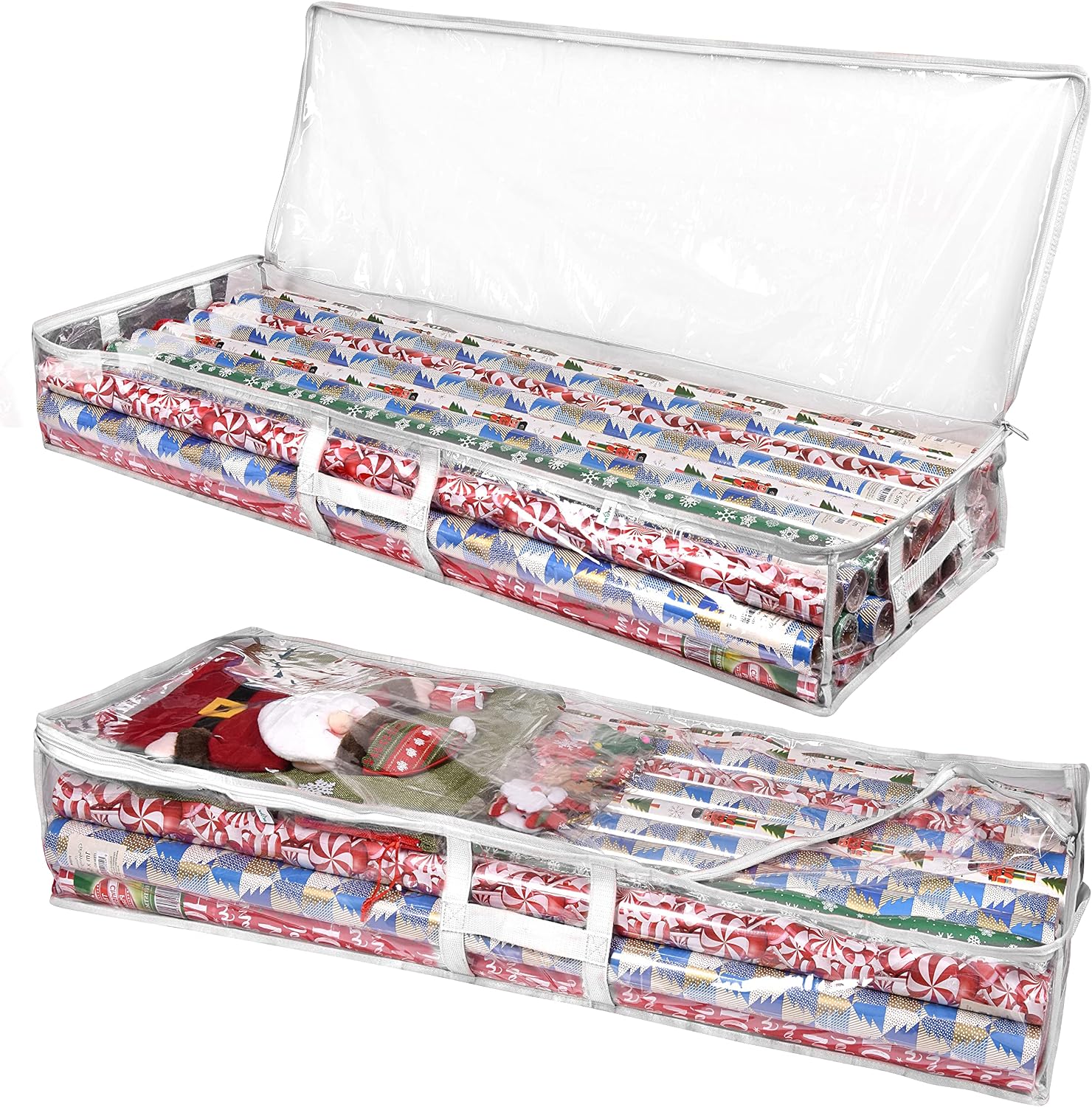 Wrapping Paper Storage Containers | Gift Wrap Organizer Under Bed 41”x14”x6” Fits 18-24 Rolls Fit Up to 40” Long Roll