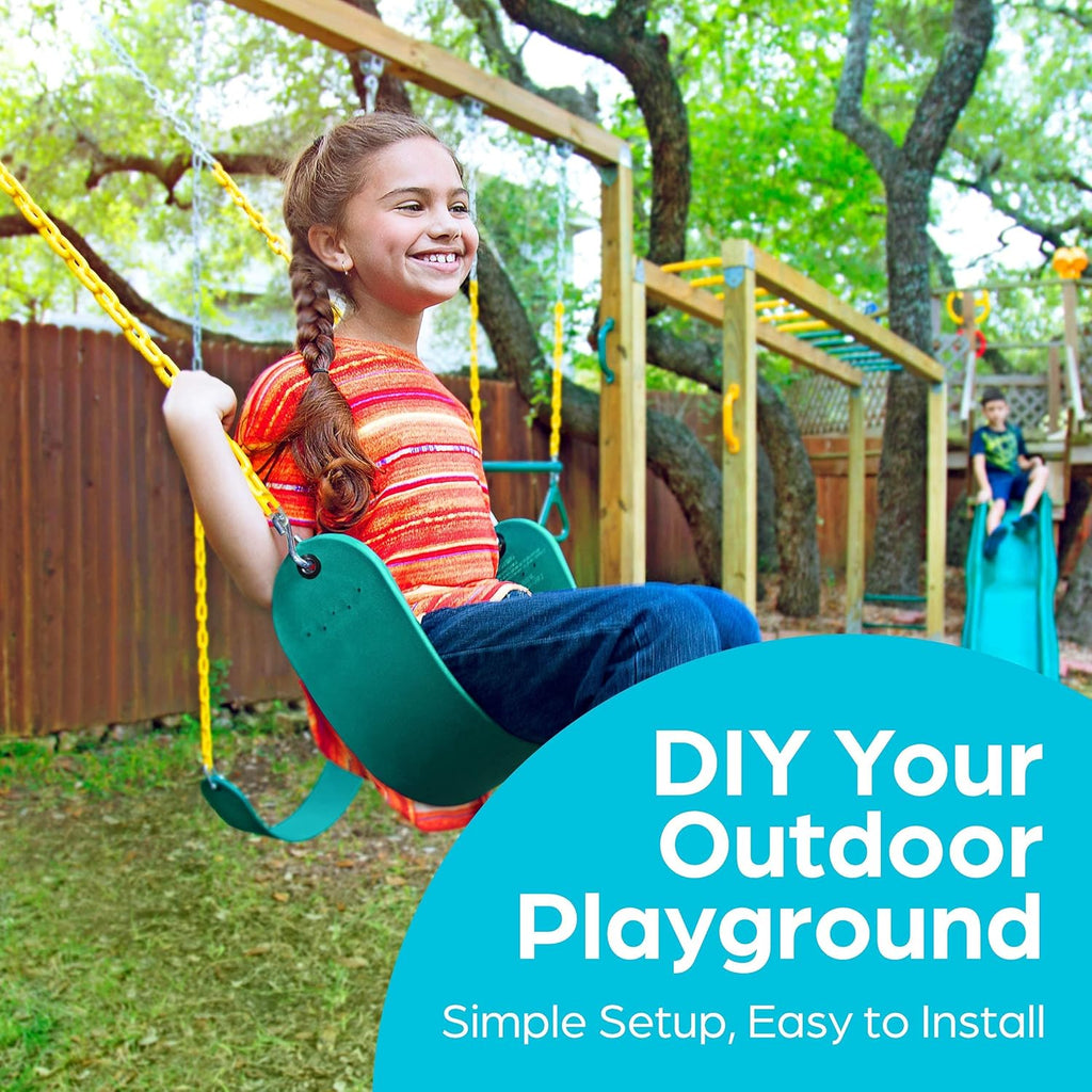 Swing for Outdoor Swing Set - Swing Seat Replacement Kit with Heavy Duty Chains - Backyard Swingset Playground