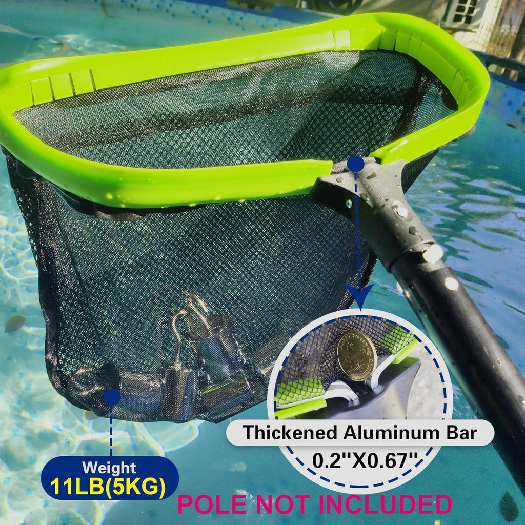 Pool Net,Professional Swimming Pool Leaf Skimmer Nets for Cleaning with Double-Layer Deep Big Bag,Heavy Duty Aluminum