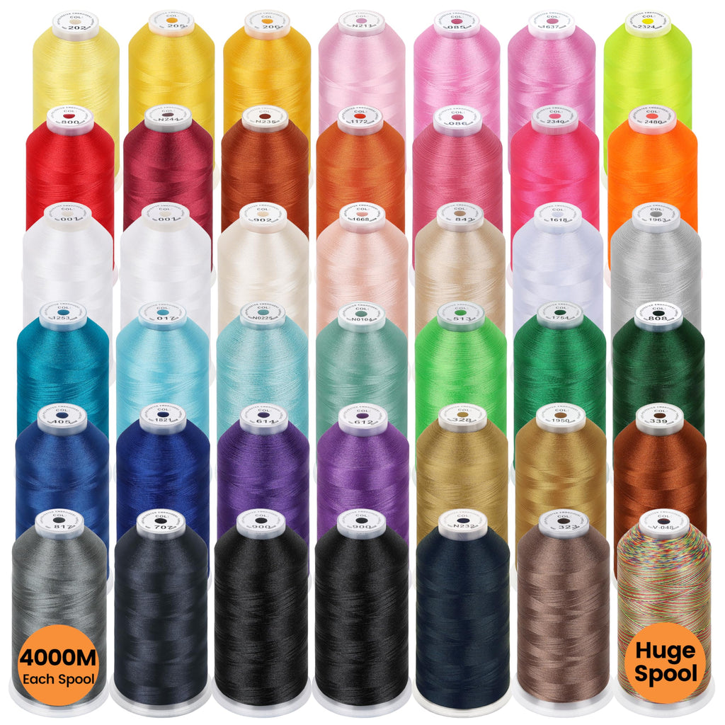 42 Huge Spools Polyester Embroidery Machine Thread Kit