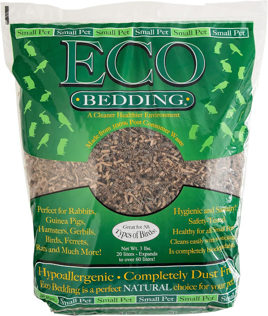 99% Dust Free Paper Bedding for Small Pets and Birds, Eco Natural, 3 lb (Expands to 60 L)