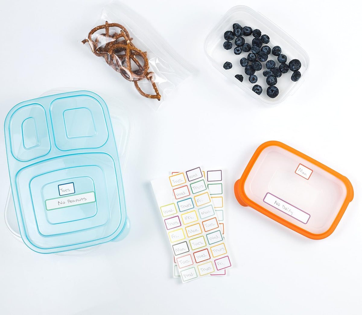 Date Labels, Bottle Labels, Write-On for Daycare, Removable Labels, Food Container Jar Kitchen Labels, Freezer-Safe