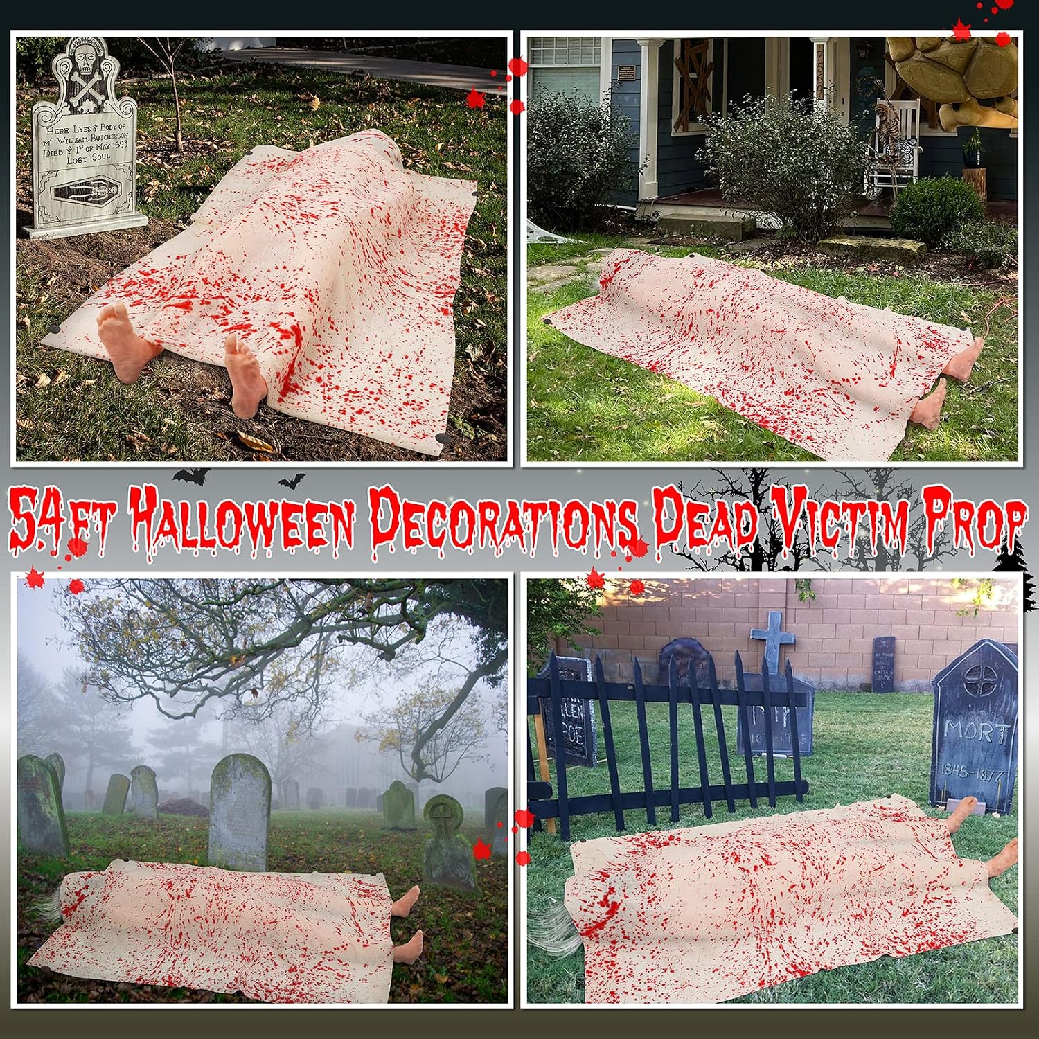 5.4ft Halloween Decorations Outdoor Props - Scary Hallowmas Back from The Grave Dead Victim Prop for Haunted House