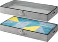 2-Pack Under Bed Storage Containers, 4.5 Inches Tall Low Profile Underbed Clothes Storage Organizer Bin with Sturdy