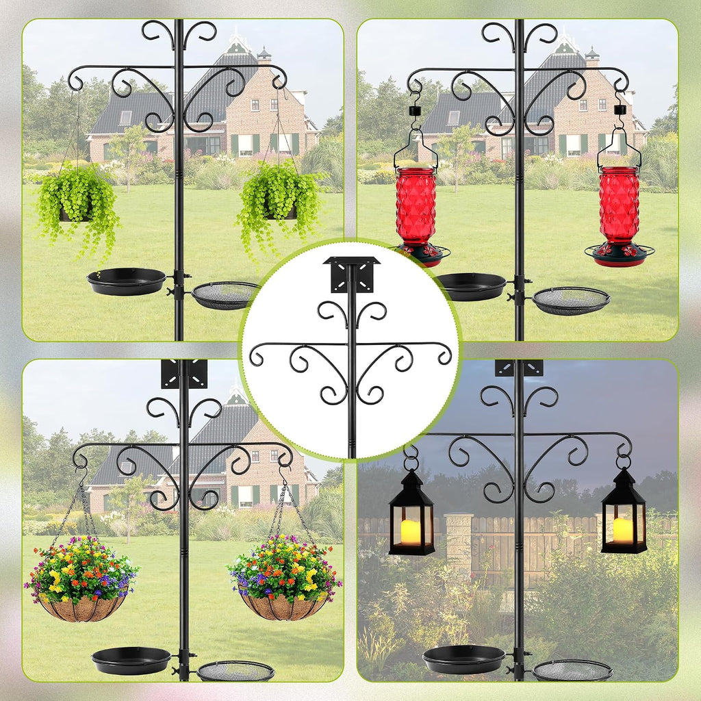 Bird Feeder Pole Stand - 92 Inch Bird Feeding Station for Outdoor Outside, Heavy Duty Adjustable Birdhouse Pole