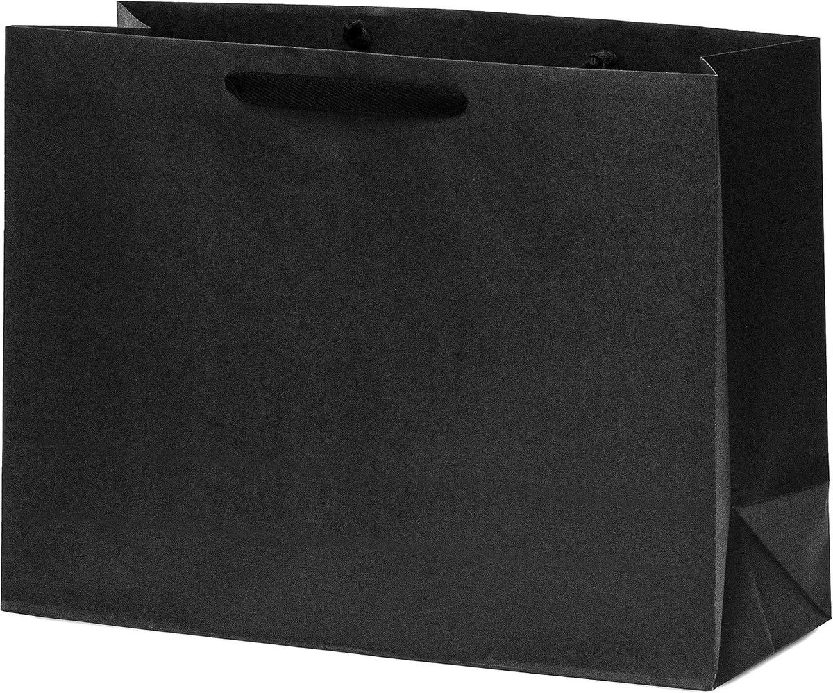Black Gift Bags with Handles, 16x6x12, 50 Pack