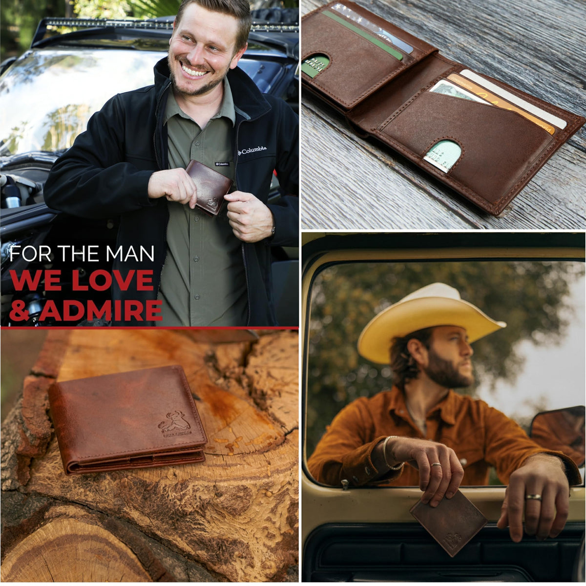 RFID Wallet For Men Premium Leather Bifold Wallet Western Brown