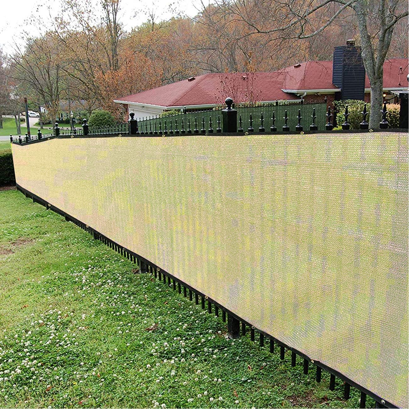 6 ft x 50 ft Privacy Screen Fence Heavy Duty Fence Cover Sand