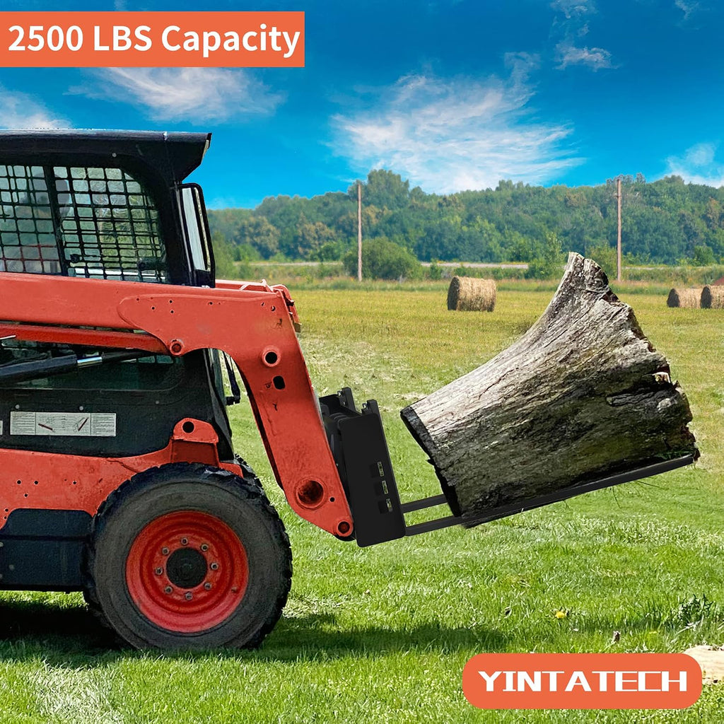 42" Skid Steer Pallet Fork Blades, 2500lbs Capacity Forklift Blades for Tractors Loaders Skid Steer Attachment, 2 Packs