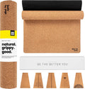 Luxury Cork Yoga Mat - Non Slip, Extra Thick Grip. Thicker, Longer, and Wider for More Comfort and Support. Tough