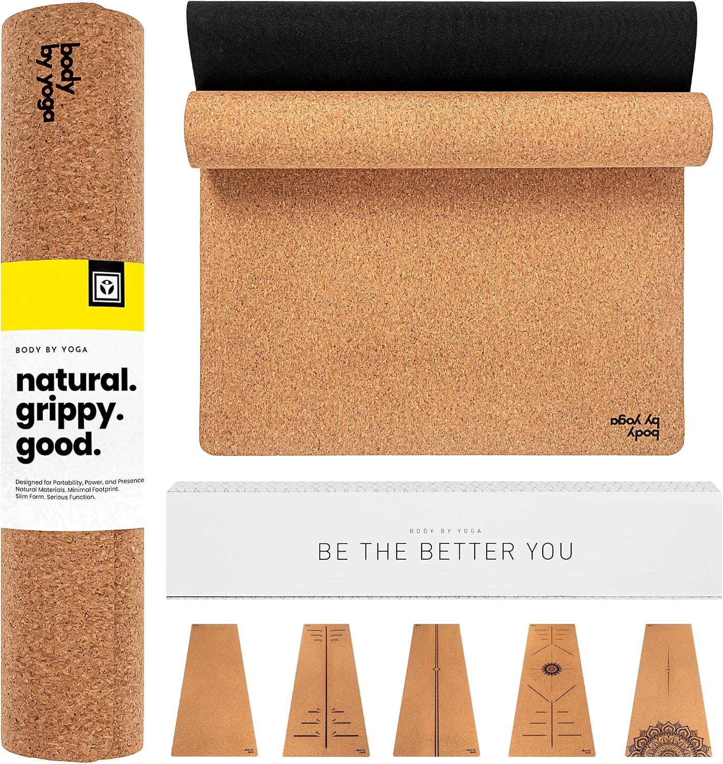 Luxury Cork Yoga Mat - Non Slip, Extra Thick Grip. Thicker, Longer, and Wider for More Comfort and Support. Tough