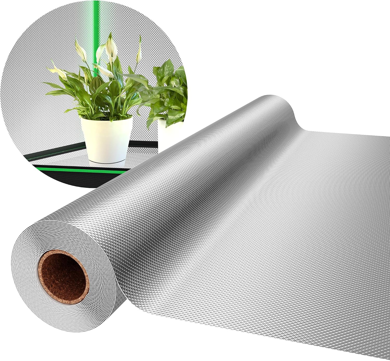 6 Mil Mylar Film Roll, 4 ft. x 50 ft. Diamond Film Foil Roll, Heavy-Duty Reflective Film for Grow Tent, Warm House