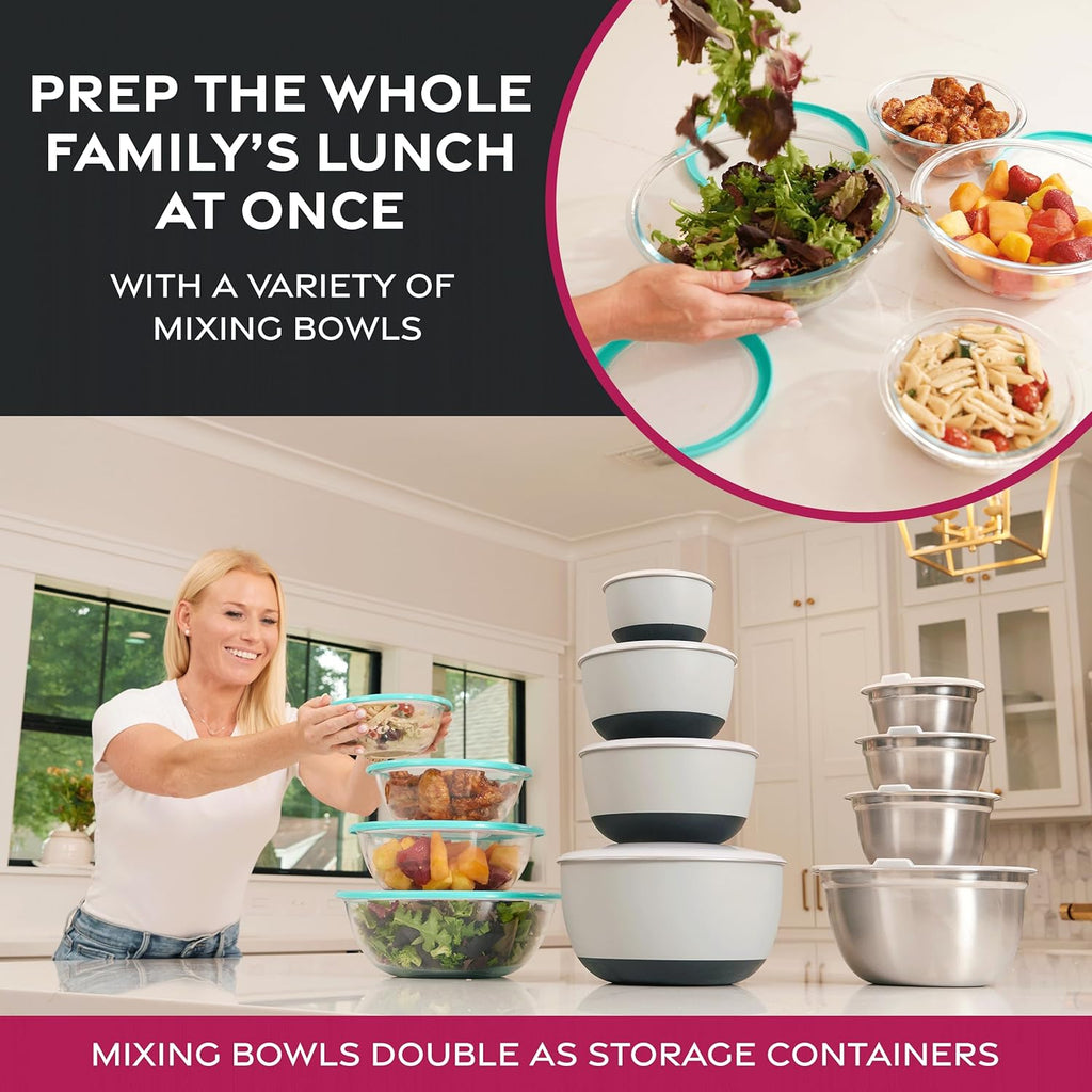 Stainless Steel Mixing Bowls Set, Dishwasher Safe, 6 Piece Metal Mixing Bowls For Kitchen, Nesting, Large, Small, Big