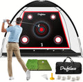 Golf Net – 10x7 ft Practice Net for Backyard Driving, Indoor Hitting Net with Mat, A Great Gift for Golfers or Dad –