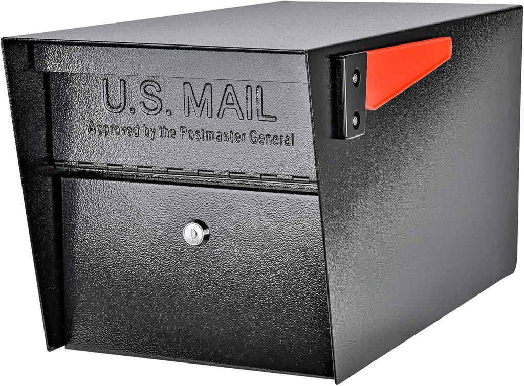 Mail Manager Modern Locking Post Mount Mailbox, USPS Approved | Patented anti-pry lock, accepts small packages
