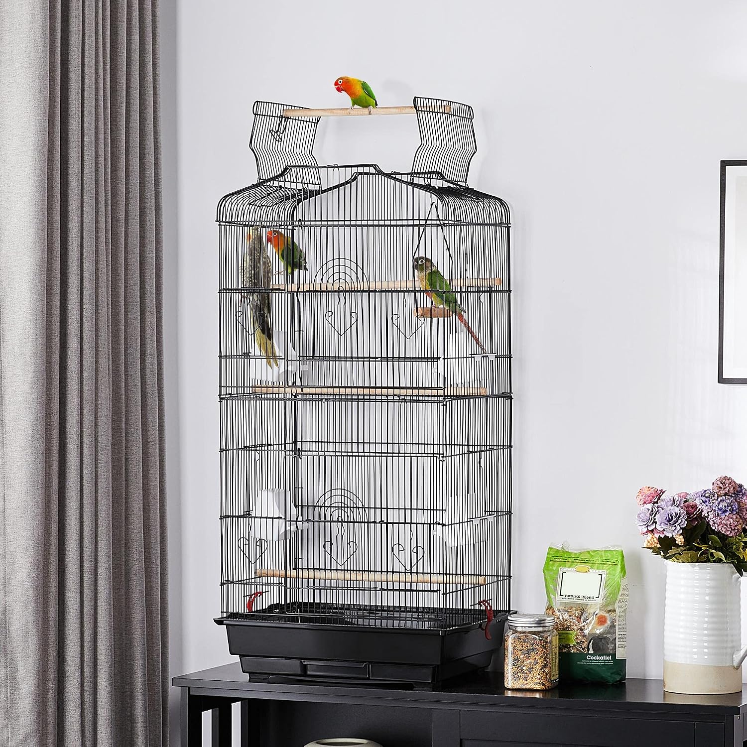 41-inch Open Top Medium Bird Cages for Parakeets Finches Canaries Lovebirds Small Quaker Parrots Cockatiels Budgie
